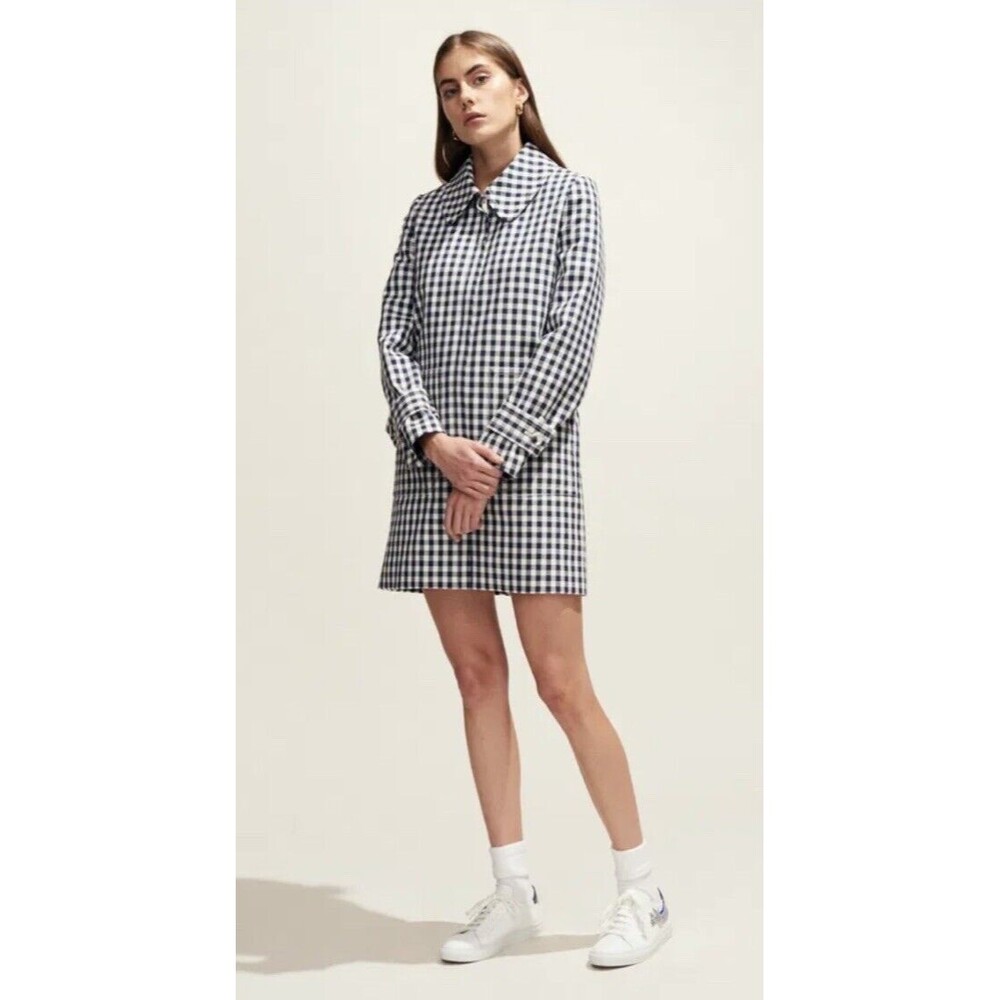Claude Pierlot Gorges Cotton Women’s Trench Coat Check Print Size 40
